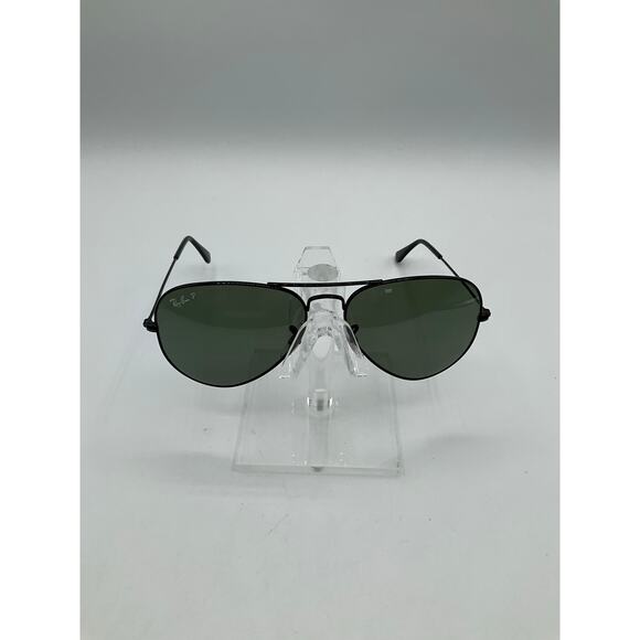 Pre-Owned Ray Ban RB 3025 Aviator Polarized Sunglasses- Black - Picture 1 of 8